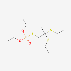 molecular formula C11H25O3PS3 B14169913 S-(2,2-Bis(ethylthio)propyl) O,O-diethyl phosphorothioate CAS No. 4186-17-8
