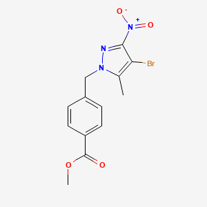 molecular formula C13H12BrN3O4 B14169966 Methyl 4-[(4-bromo-5-methyl-3-nitropyrazol-1-yl)methyl]benzoate CAS No. 386705-88-0