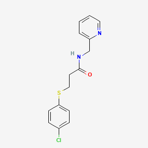 molecular formula C15H15ClN2OS B14169977 3-(4-chlorophenyl)sulfanyl-N-(pyridin-2-ylmethyl)propanamide CAS No. 785802-19-9