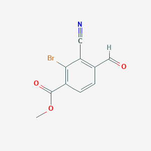 molecular formula C10H6BrNO3 B1417001 Methyl 2-bromo-3-cyano-4-formylbenzoate CAS No. 1805592-28-2