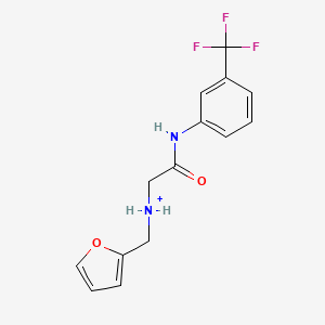 molecular formula C14H14F3N2O2+ B14170022 N-[(Furan-2-yl)methyl]-2-oxo-2-[3-(trifluoromethyl)anilino]ethan-1-aminium CAS No. 6833-53-0
