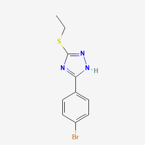 molecular formula C10H10BrN3S B14170072 5-(4-Bromophenyl)-3-(ethylsulfanyl)-1H-1,2,4-triazole CAS No. 924663-97-8