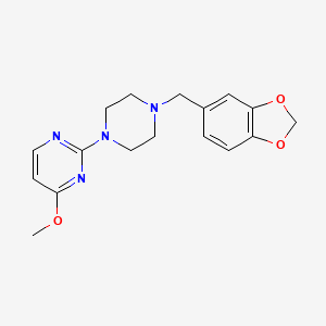 molecular formula C17H20N4O3 B14170084 Pyrimidine, 4-methoxy-2-(4-piperonyl-1-piperazinyl)- CAS No. 3601-81-8