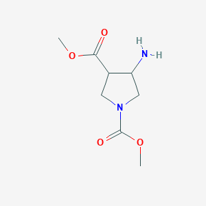 molecular formula C8H14N2O4 B141701 Dimethyl 4-aminopyrrolidine-1,3-dicarboxylate CAS No. 149429-34-5