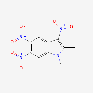 molecular formula C10H8N4O6 B14170110 1,2-Dimethyl-3,5,6-trinitro-1h-indole CAS No. 3484-16-0
