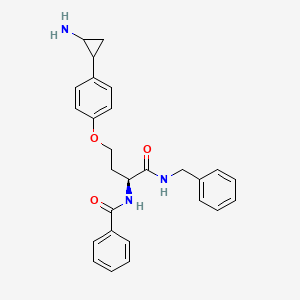 molecular formula C27H29N3O3 B14170158 Benzamide, N-[(1S)-3-[4-(2-aminocyclopropyl)phenoxy]-1-[[(phenylmethyl)amino]carbonyl]propyl]- 