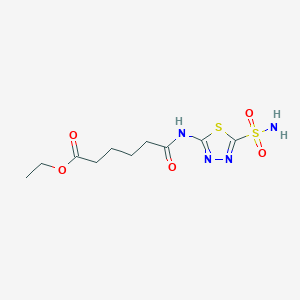 molecular formula C10H16N4O5S2 B141702 Ethyladipoylazolamide CAS No. 138080-11-2