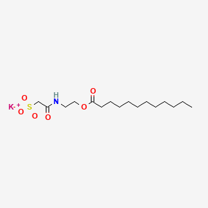molecular formula C16H30KNO6S B14170306 Dodecanoic acid, 2-((sulfoacetyl)amino)ethyl ester, potassium salt CAS No. 3772-95-0