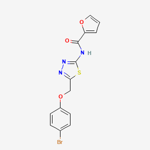 molecular formula C14H10BrN3O3S B14170309 N-[5-[(4-bromophenoxy)methyl]-1,3,4-thiadiazol-2-yl]furan-2-carboxamide CAS No. 714233-11-1