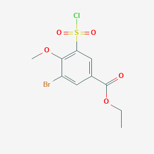 molecular formula C10H10BrClO5S B1417032 Ethyl 3-bromo-5-(chlorosulfonyl)-4-methoxybenzoate CAS No. 1154569-04-6