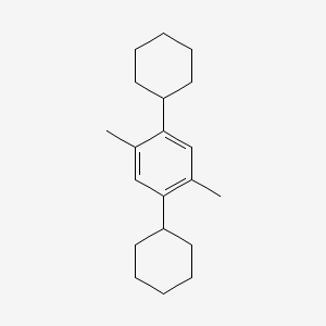 molecular formula C20H30 B14170349 1,4-Dicyclohexyl-2,5-dimethylbenzene CAS No. 4516-08-9