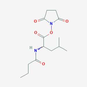 L-Leucine, N-(1-oxobutyl)-, 2,5-dioxo-1-pyrrolidinyl ester