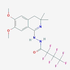 molecular formula C17H18F7N3O3 B14170427 N'-(6,7-Dimethoxy-3,3-dimethyl-3,4-dihydroisoquinolin-1-yl)-2,2,3,3,4,4,4-heptafluorobutanehydrazide CAS No. 304435-61-8