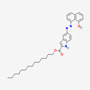 molecular formula C33H41N3O3 B14170446 tetradecyl 5-[(E)-(8-hydroxynaphthalen-1-yl)diazenyl]-1H-indole-2-carboxylate CAS No. 382650-55-7