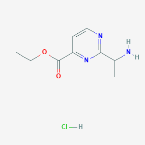 molecular formula C9H14ClN3O2 B14170448 Ethyl 2-(1-aminoethyl)pyrimidine-4-carboxylate hydrochloride 