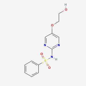 molecular formula C12H13N3O4S B14170540 Benzenesulfonamide, N-(5-(2-hydroxyethoxy)-2-pyrimidinyl)-, sodium salt CAS No. 3833-54-3