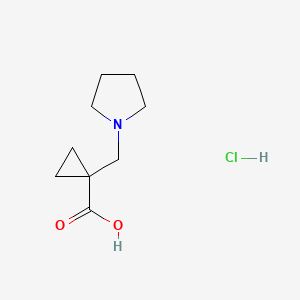 1-(Pyrrolidin-1-ylmethyl)cyclopropane-1-carboxylic acid hydrochloride