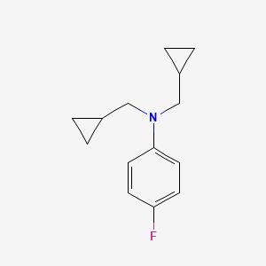 molecular formula C14H18FN B1417056 Bis-cyclopropylmethyl-(4-fluorophenyl)-amine CAS No. 2203071-89-8