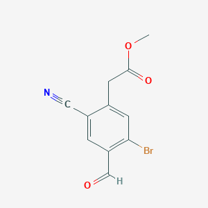 molecular formula C11H8BrNO3 B1417065 Methyl 5-bromo-2-cyano-4-formylphenylacetate CAS No. 1805596-62-6