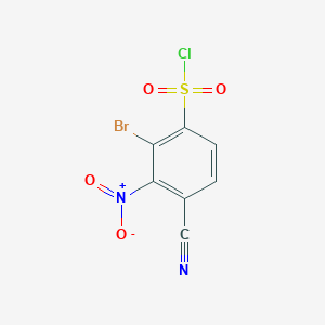 molecular formula C7H2BrClN2O4S B1417069 2-Bromo-4-cyano-3-nitrobenzenesulfonyl chloride CAS No. 1805488-78-1