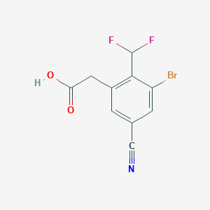 molecular formula C10H6BrF2NO2 B1417070 3-Bromo-5-cyano-2-(difluoromethyl)phenylacetic acid CAS No. 1806061-01-7