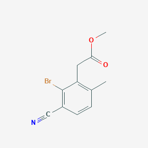 molecular formula C11H10BrNO2 B1417075 Methyl 2-bromo-3-cyano-6-methylphenylacetate CAS No. 1805596-32-0