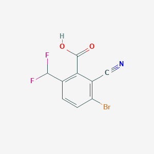 molecular formula C9H4BrF2NO2 B1417076 3-Bromo-2-cyano-6-(difluoromethyl)benzoic acid CAS No. 1805480-88-9