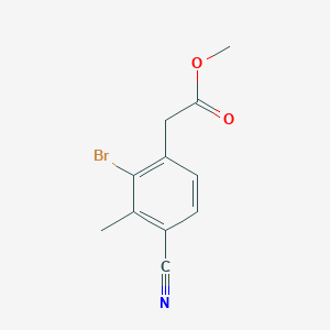 molecular formula C11H10BrNO2 B1417077 Methyl 2-bromo-4-cyano-3-methylphenylacetate CAS No. 1804908-07-3