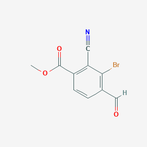 molecular formula C10H6BrNO3 B1417082 Methyl 3-bromo-2-cyano-4-formylbenzoate CAS No. 1806850-15-6