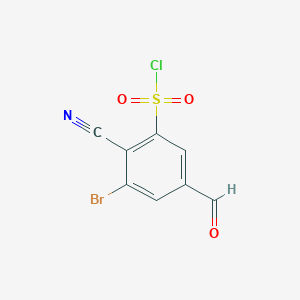 3-Bromo-2-cyano-5-formylbenzenesulfonyl chloride