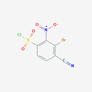 molecular formula C7H2BrClN2O4S B1417087 3-Bromo-4-cyano-2-nitrobenzenesulfonyl chloride CAS No. 1805190-46-8