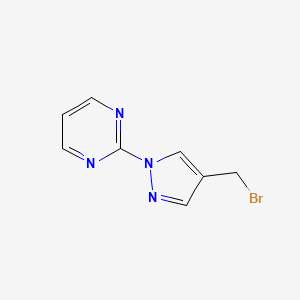 molecular formula C8H7BrN4 B14170886 2-(4-(Bromomethyl)-1H-pyrazol-1-YL)pyrimidine CAS No. 1196157-38-6