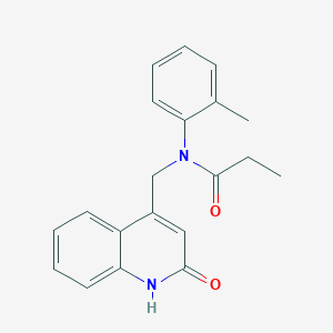 molecular formula C20H20N2O2 B14170977 N-(2-methylphenyl)-N-[(2-oxo-1H-quinolin-4-yl)methyl]propanamide CAS No. 713126-83-1