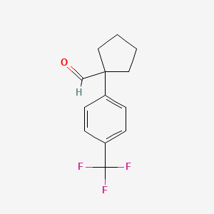 molecular formula C13H13F3O B14171028 1-(4-Trifluoromethyl-phenyl)-cyclopentanecarbaldehyde CAS No. 483368-74-7