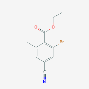 molecular formula C11H10BrNO2 B1417110 Ethyl 2-bromo-4-cyano-6-methylbenzoate CAS No. 1805519-55-4