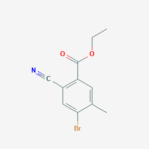 molecular formula C11H10BrNO2 B1417118 Ethyl 4-bromo-2-cyano-5-methylbenzoate CAS No. 1805102-08-2