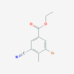 molecular formula C11H10BrNO2 B1417119 Ethyl 3-bromo-5-cyano-4-methylbenzoate CAS No. 1807209-37-5