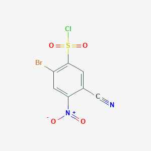 molecular formula C7H2BrClN2O4S B1417124 2-Bromo-5-cyano-4-nitrobenzenesulfonyl chloride CAS No. 1805190-38-8