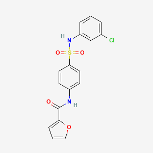 molecular formula C17H13ClN2O4S B14171252 N-{4-[(3-chlorophenyl)sulfamoyl]phenyl}furan-2-carboxamide CAS No. 712296-57-6