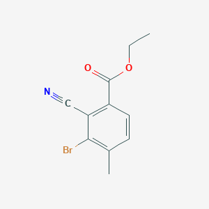 molecular formula C11H10BrNO2 B1417128 Ethyl 3-bromo-2-cyano-4-methylbenzoate CAS No. 1805248-89-8