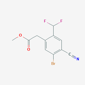 molecular formula C11H8BrF2NO2 B1417129 Methyl 5-bromo-4-cyano-2-(difluoromethyl)phenylacetate CAS No. 1807213-98-4