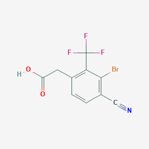 molecular formula C10H5BrF3NO2 B1417137 3-Bromo-4-cyano-2-(trifluoromethyl)phenylacetic acid CAS No. 1807024-78-7