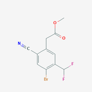 molecular formula C11H8BrF2NO2 B1417138 Methyl 4-bromo-2-cyano-5-(difluoromethyl)phenylacetate CAS No. 1805519-23-6