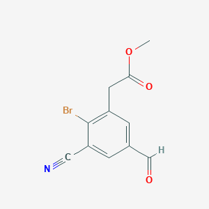 Methyl 2-bromo-3-cyano-5-formylphenylacetate