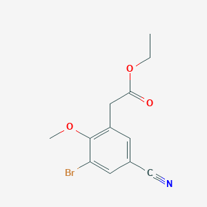 Ethyl 3-bromo-5-cyano-2-methoxyphenylacetate