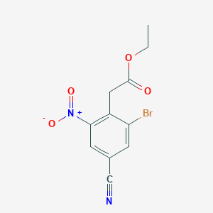 Ethyl 2-bromo-4-cyano-6-nitrophenylacetate