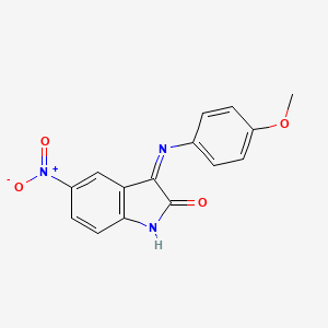 2H-Indol-2-one, 1,3-dihydro-3-[(4-methoxyphenyl)imino]-5-nitro-