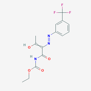 Ethyl N-(3-oxo-2-(2-(3-(trifluoromethyl)phenyl)hydrazono)butanoyl)carbamate