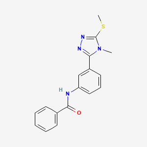 molecular formula C17H16N4OS B14171591 N-[3-(4-methyl-5-methylsulfanyl-1,2,4-triazol-3-yl)phenyl]benzamide CAS No. 667406-95-3