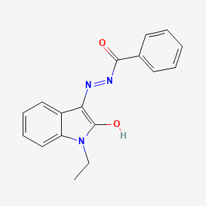 molecular formula C17H15N3O2 B14171621 N'-[(3Z)-1-ethyl-2-oxo-1,2-dihydro-3H-indol-3-ylidene]benzohydrazide CAS No. 62295-17-4